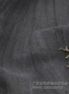 77色8#皱亚麻棉布料不规则压旧感纹理男女07708服装面料纯多款选