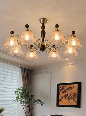 法式中古客主厅吊灯美式大复古兰花厅灯高68805级感浪漫餐厅卧铃