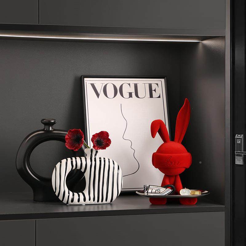 创钥收纳玄关兔子摆件客乔厅轻匙奢入户电视意250623-2柜装饰品迁,家居饰品,装饰摆件,淘宝优惠券,粉丝福利购,淘宝优惠卷