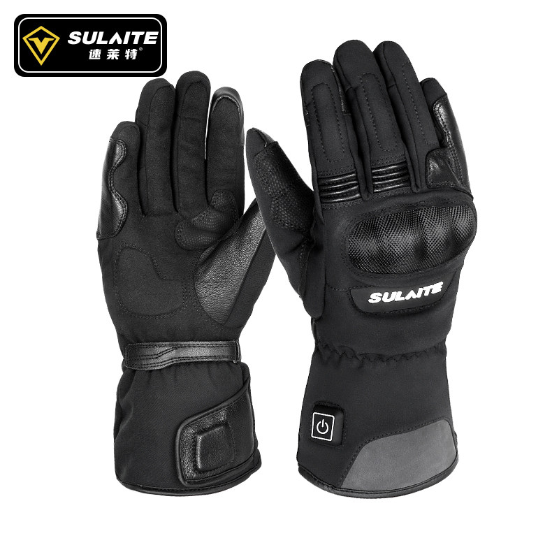 摩托车电加热手套防风防水骑行冬季加G绒保暖机车男女复古加热防