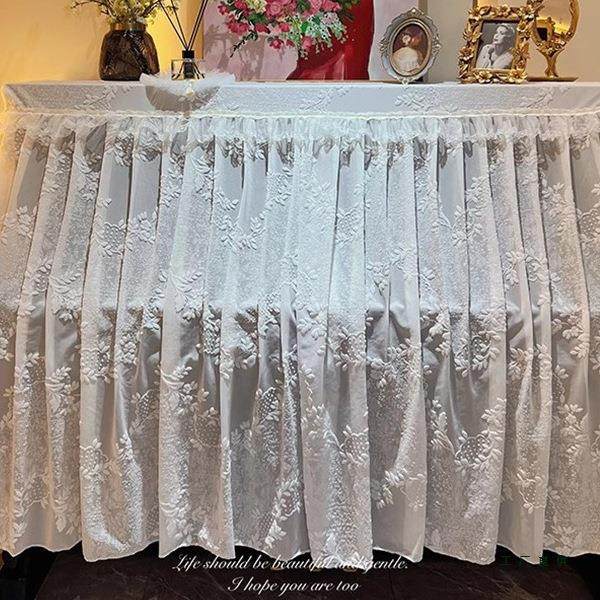 法F995J7T6美式钢琴布凳盖布白色蕾丝电罩子钢琴罩全罩美式田园罩