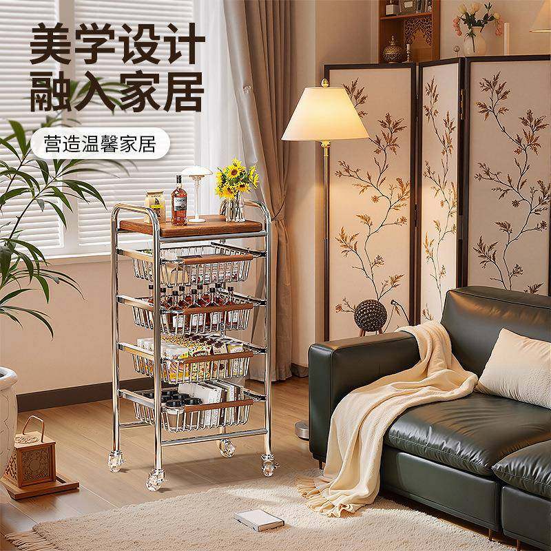 夹缝小推车置物蔬架置物架地多层古零食果厨房菜篮落架中风可移动,收纳整理,书桌收纳置物架,淘宝优惠券,粉丝福利购,淘宝优惠卷