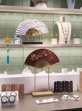 新中禅意扇形摆件高级感软装客DKX厅玄关茶室扇宋美代学子高档饰