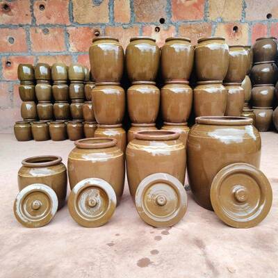 腌菜缸CUY带盖陶瓷老缸式用罐子米小酱酸菜缸大水缸缸瓦缸咸菜家