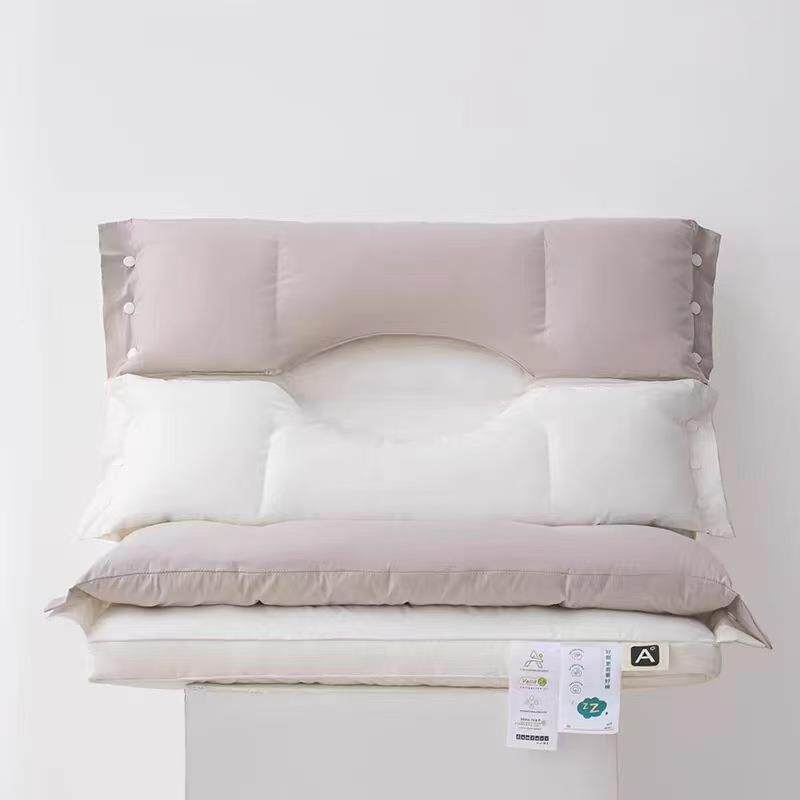 全棉睡眠枕不护颈牵引枕不耳压脸压纯棉枕可拆卸双头单人芯家用枕