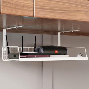 桌下理线架桌底电线收纳整理路桌线面排路269由置物架盒走器插线