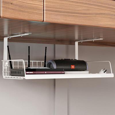 桌下理线架桌底电线收纳整理路桌线面排路269由置物架盒走器插线