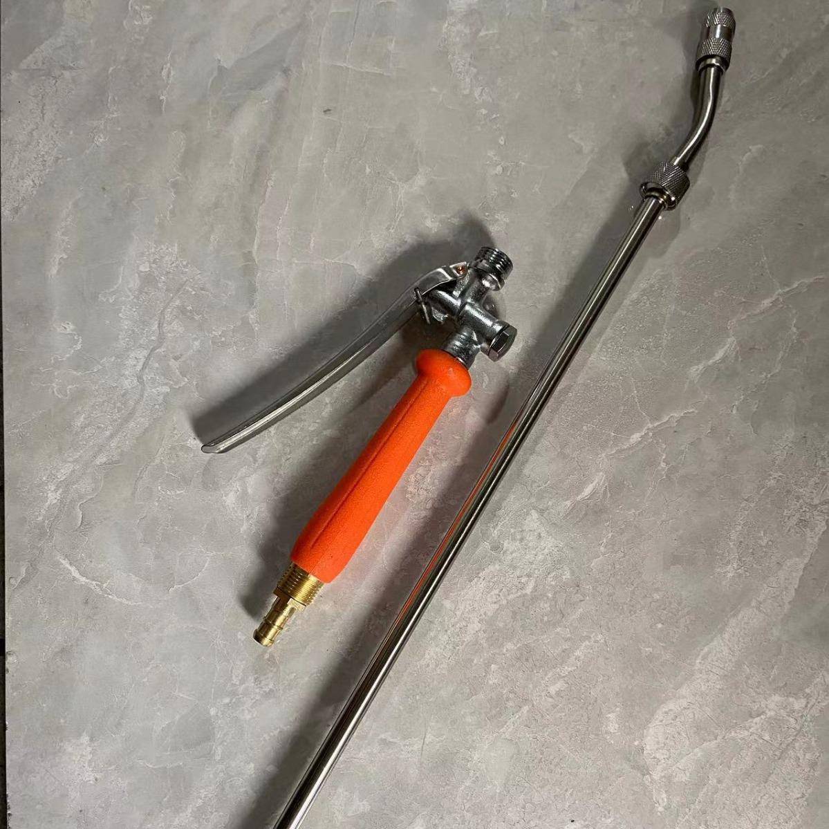 金6335属手柄高压不锈杆钢长杆清洗插枪洗车长水枪可拆卸铜管接头