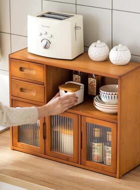 厨房置物架台柜调面碗碟架味料纳子家用收多功能储物柜桌IWQ面餐