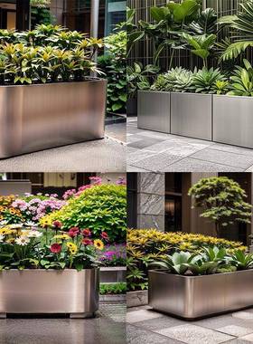 户不锈钢铁艺花箱组合酒店商业街坛铁艺外金LRH属花大花槽摆种植