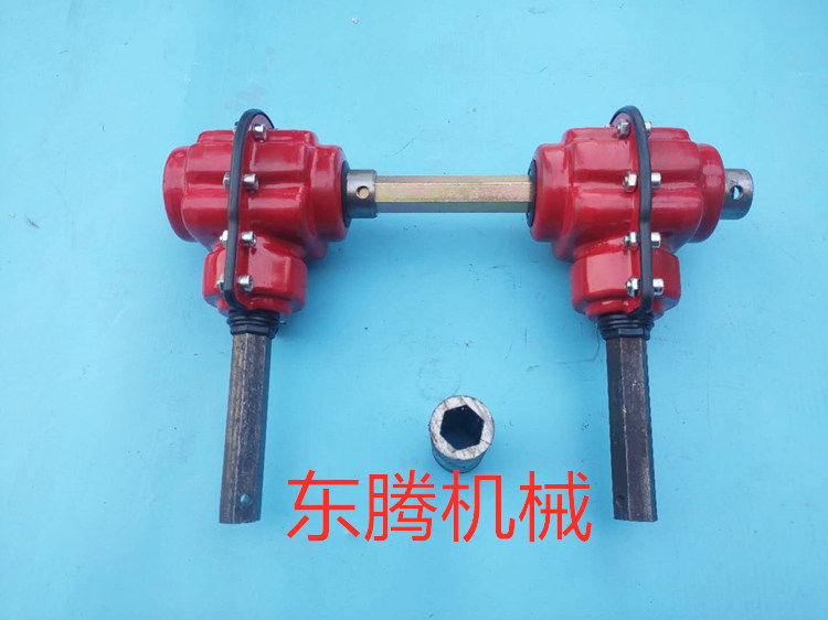 T2小型直角转向器换向器90度换向箱分动箱六方孔播种机配件