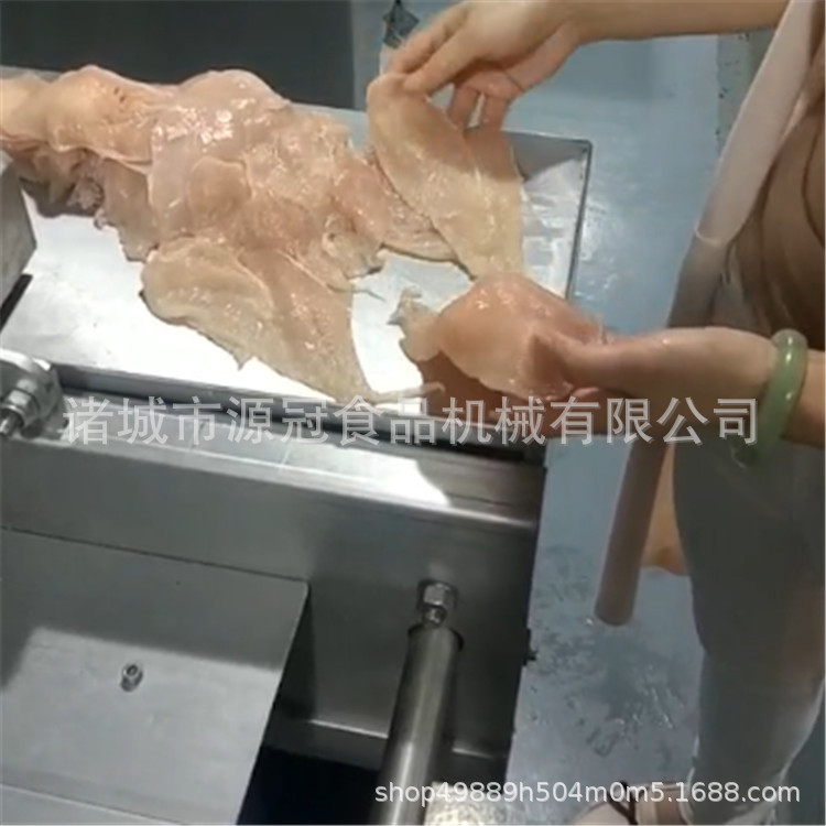 鸡脯肉切片机水平鸭胸肉大刀腰片开片机鲜肉类切片设备 多层切片