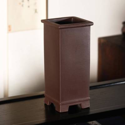 紫砂花盆正方形盆景盆兰花盆兰盆高盆高签筒盆王永清名家盆觅陶乡