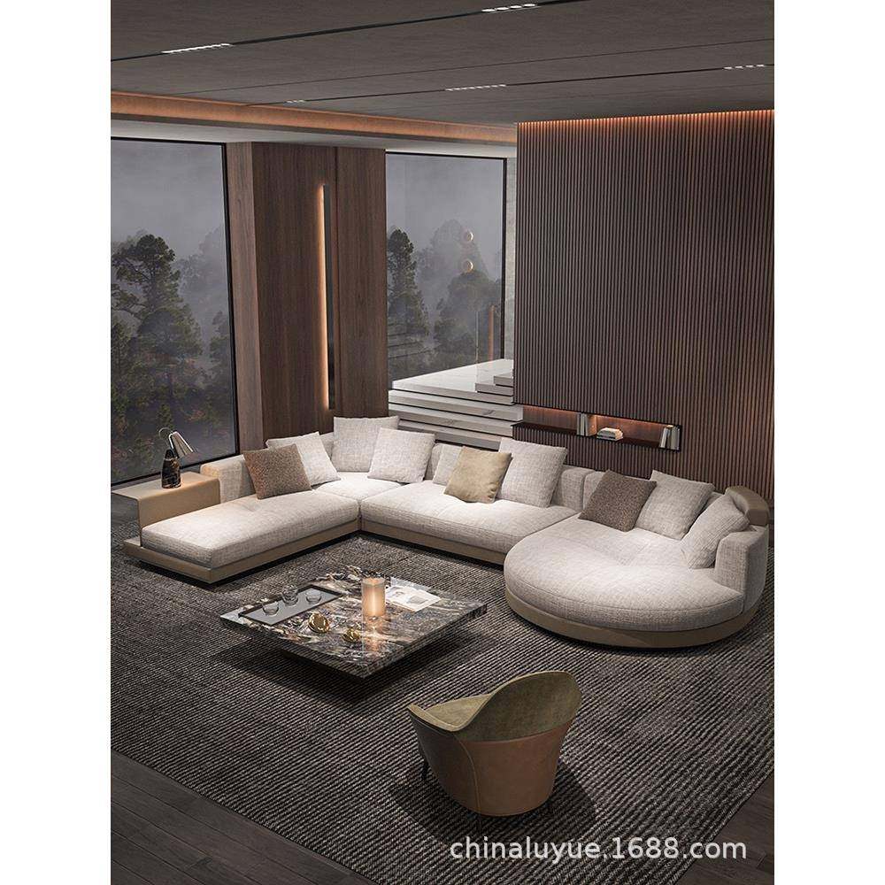 意式大平层设计师款直排转角大小户型棉麻圆贵妃现代别墅客厅沙发,收纳整理,烫衣板及配件,淘宝优惠券,粉丝福利购,淘宝优惠卷