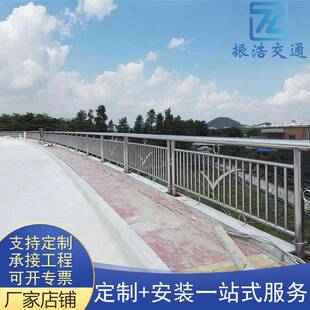 不锈钢桥梁护栏天桥人行道灯光栏杆河道景观护栏河边池塘防护栏