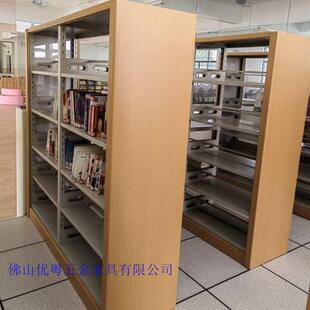 五层单面书架单面图书架靠墙书架钢木书架单面有现货