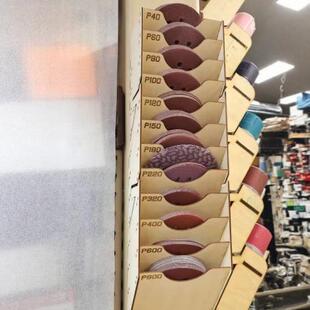 新款爆款收纳架实木磨砂片收纳盒木质砂纸展示架打磨片收纳架