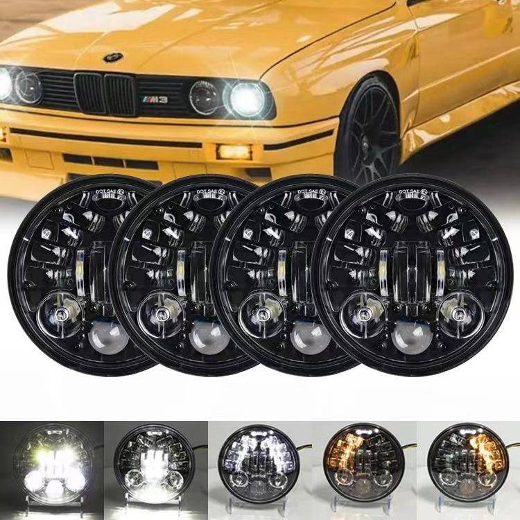 轻骑大韩S5.75英寸圆形复古前大灯改装龙嘉V咖奔达250哈雷883大灯