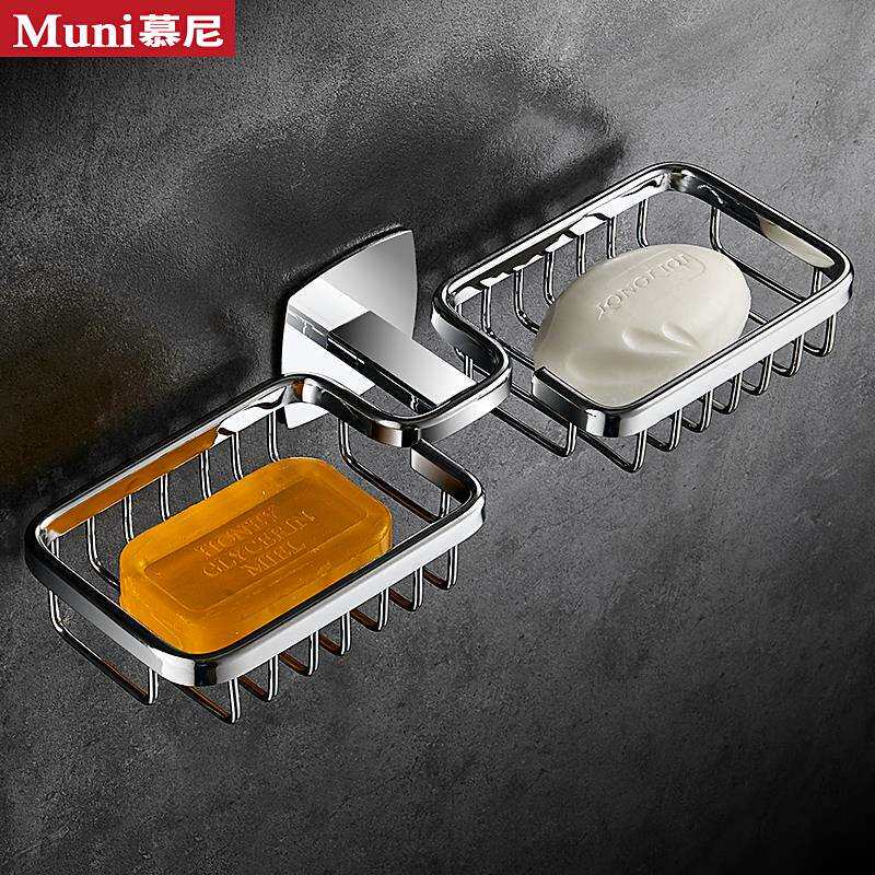 kt不锈钢肥皂盒壁挂式沥水家用新款卫生间香皂双层置物架免打孔轻