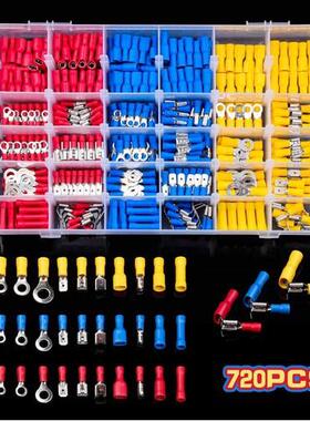 720pcs冷压端子盒装预绝缘接线压接端头组合冷压接线端子