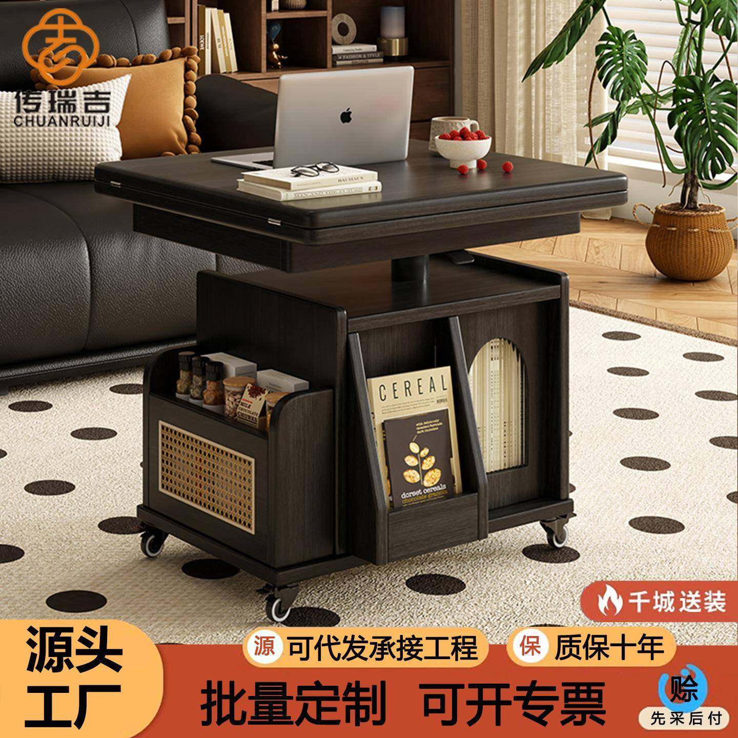 轻奢高级感沙发边柜意式极简边几客厅现代可移动多功能推车侧边柜