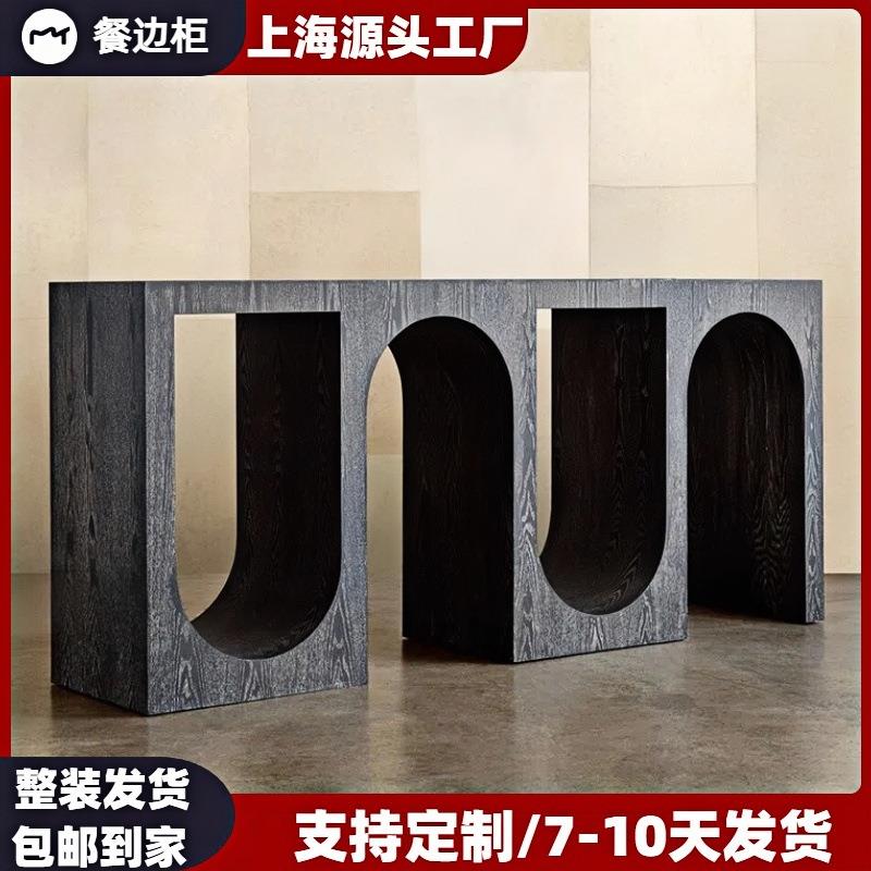北欧烤漆玄关柜台创意艺术装饰吧台简约拱门端景台入户隔断柜整装