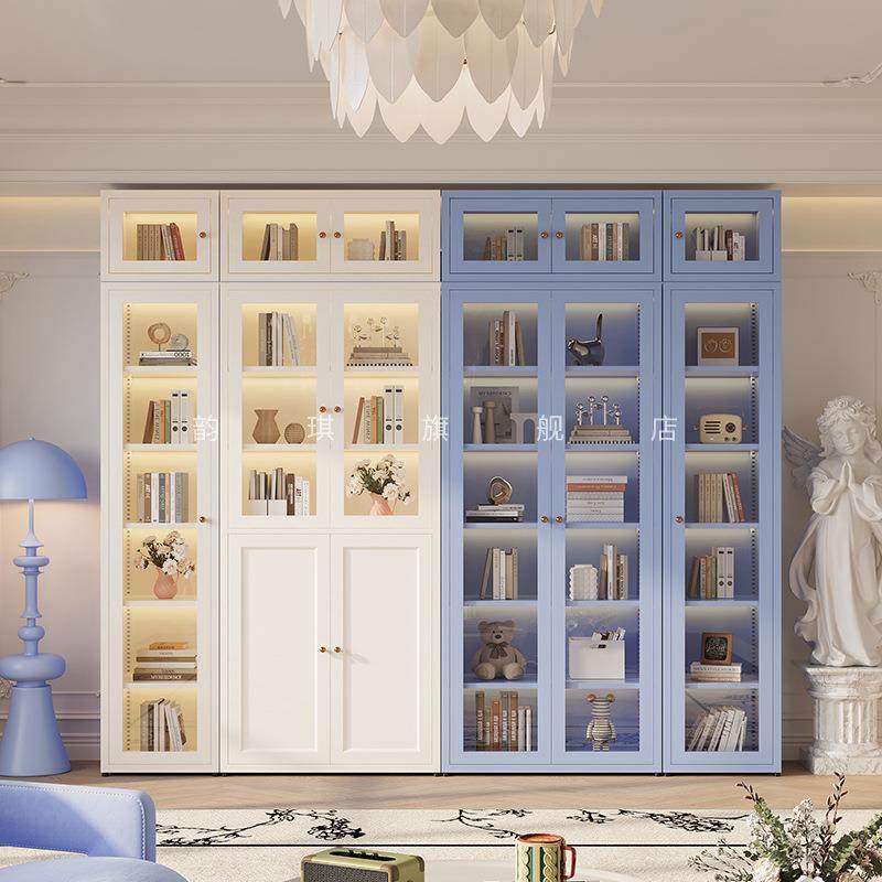 法式钢制书柜铁艺玻璃带门书架收纳展示柜落地书橱客厅储物柜简约,畜牧/养殖物资,畜牧/养殖器械,淘宝优惠券,粉丝福利购,淘宝优惠卷
