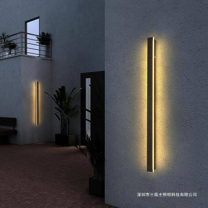 LED现代简约壁灯欧式创意长条户外挂壁灯阳台楼梯过道外墙庭院灯