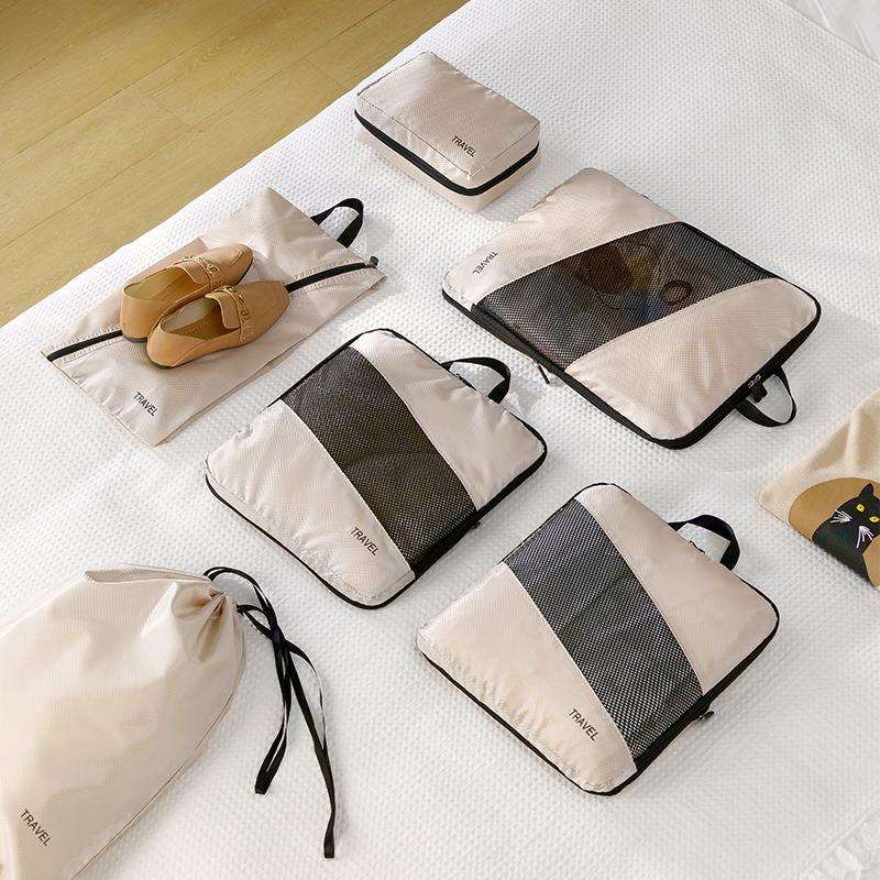 加厚涤纶布旅游衣服收纳袋旅行用品套装行李箱整理六件包大容量