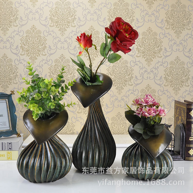 厂家直销 创意家居套三花瓶 摆件 树脂工艺品 客厅卧室装饰摆设