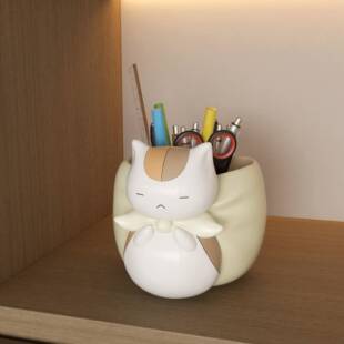 创意可爱轻奢娘口三三笔筒收纳盒桌面学生儿童男孩女孩大容量超大