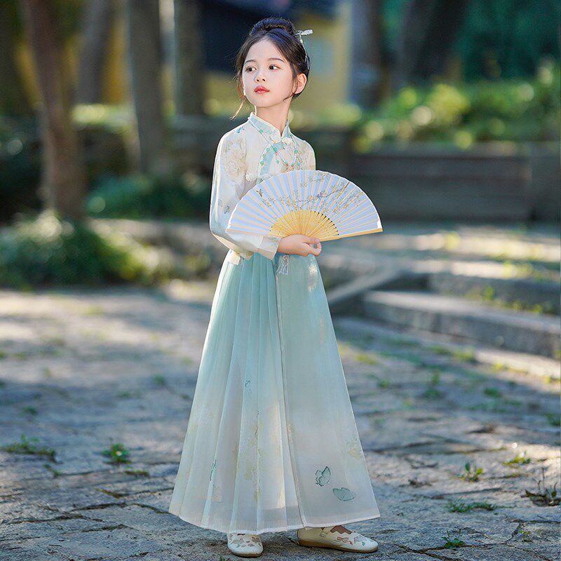 女童马面裙秋款套装儿童国风汉服小女孩古风新中式古装春秋唐装女
