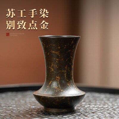苏工紫铜收纳瓶香道工具摆放储存小瓶子香篆香勺铲压扫一整套定制