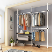 顶天立地衣架落地卧室置物架衣帽间置衣架转角衣帽架挂包架晾衣架