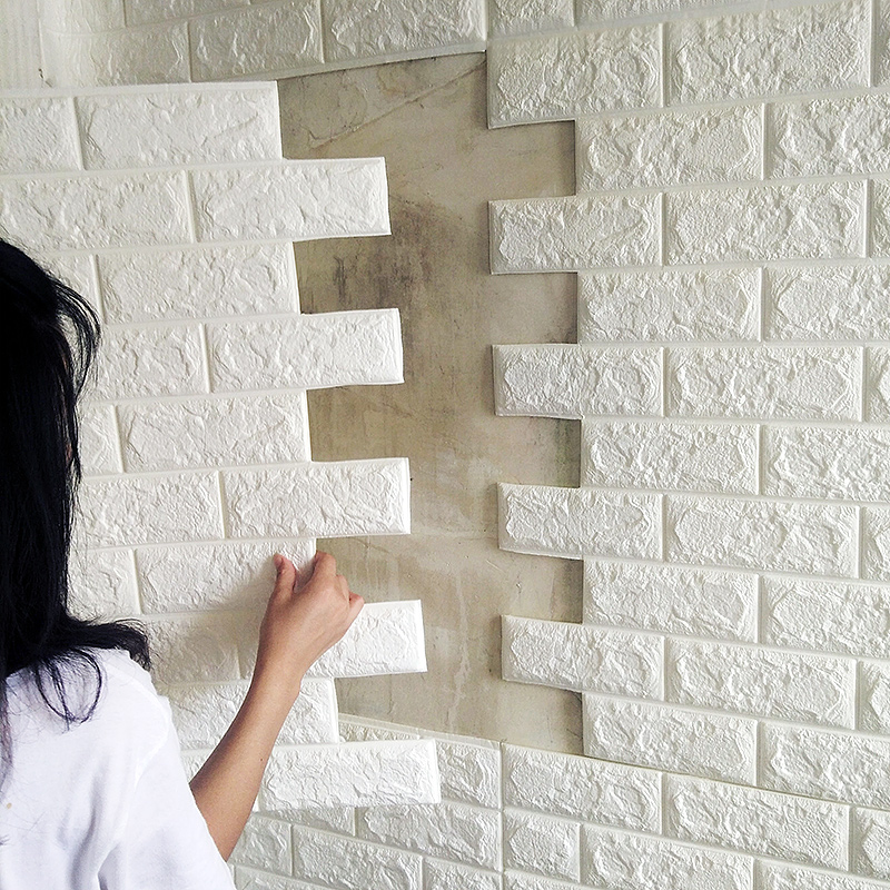 3D立体墙贴创意电视背景贴纸装饰客厅卧室墙纸自粘砖纹壁纸翻新贴