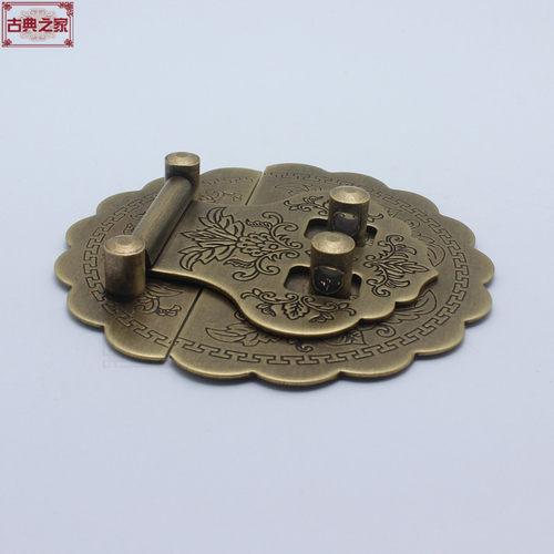 仿古木箱铜箱牌首饰盒樟木箱锁扣配件箱包搭扣老式古铜箱牌扣