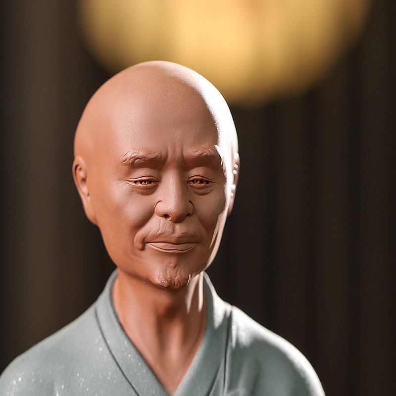 辉道 弘一法师摆件紫砂历史人物李叔同佛像雕像禅意中式客厅摆件