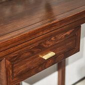 乌金木新中式 落地门口玄关柜 玄关台全实木玄关桌隔断条案客厅中式