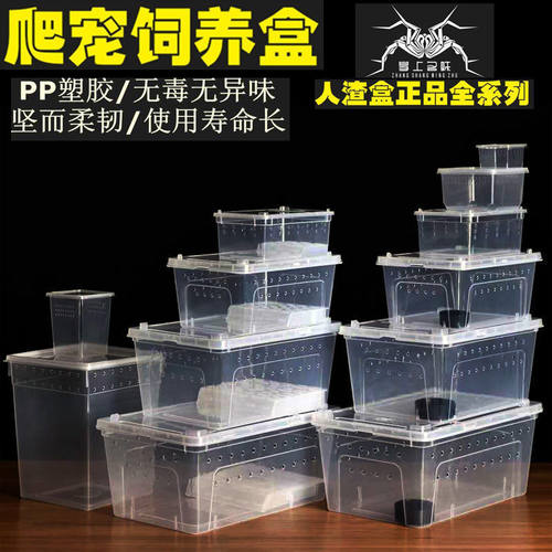 爬宠箱爬虫饲养躲避大盒蜘蛛守宫角蛙甲虫蚕蛇乌龟透明宠物箱养殖