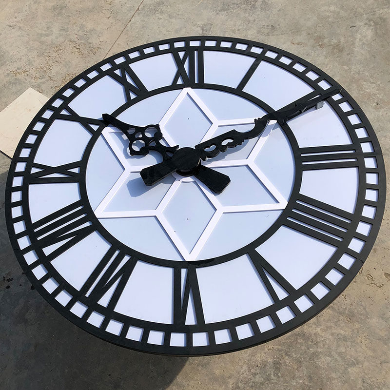 建筑塔钟楼顶大钟户外钟表夜间照明报时钟校园钟教堂钟广场钟金属