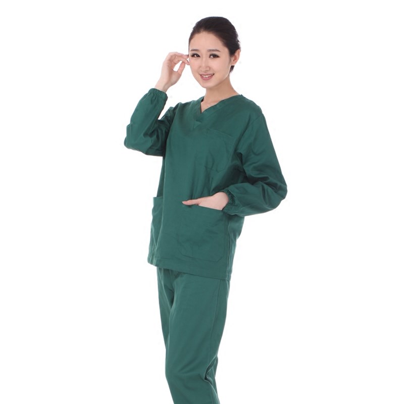 洗手衣男纯棉短袖分体套装女长袖刷手服冬季V领加大肥手术室医生