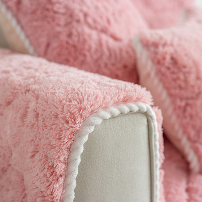 北欧毛绒沙发垫通用防滑简约沙发垫套客厅冬季长毛绒沙发垫套罩巾