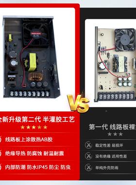 LED户外防雨开关电源220转V2VSF4V/12V压灯带变器40W半灌胶静0音