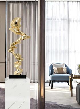 现代轻奢意酒店大冉冉上升堂摆件会创所玄关抽象厅客柜电视树脂雕