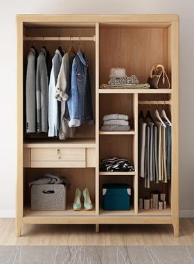 北约欧实济木衣柜小户型EOZ现代简经室型2门推拉门大衣橱家用卧家