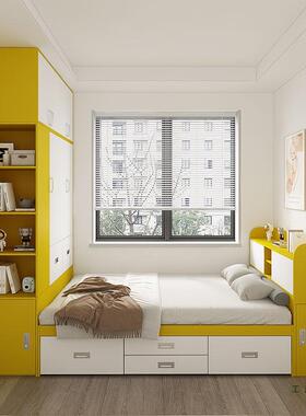 榻米床衣柜体一次书架实木组合简约39788小卧户型多功能收纳榻床