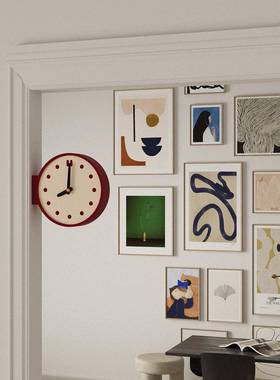 钟挂钟客厅202新款网红表拐TSC1-2高级感转角双面挂5钟简约现代角