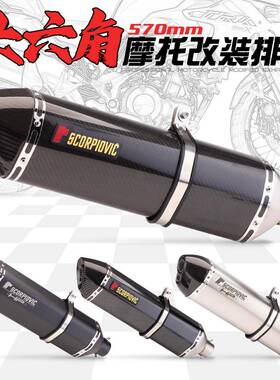 摩托车改装天排气管GSX250TR0K5蝎00002碳无极30蝎子纤大六角排气