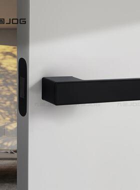 固一生态锁ST静音磁九吸室房门锁意式灰色隐藏钥匙孔字极简生态门