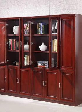 密厂供应家红板贴木皮胡桃色油漆度SP1025书柜组合书柜多门书柜